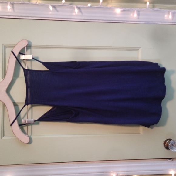 Women's Tresics spaghetti strap slouch front navy racerback tank Small - Picture 6 of 6